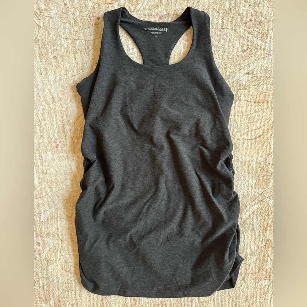 Beyond the Bump Dark Charcoal Gray Maternity Racerback Tank